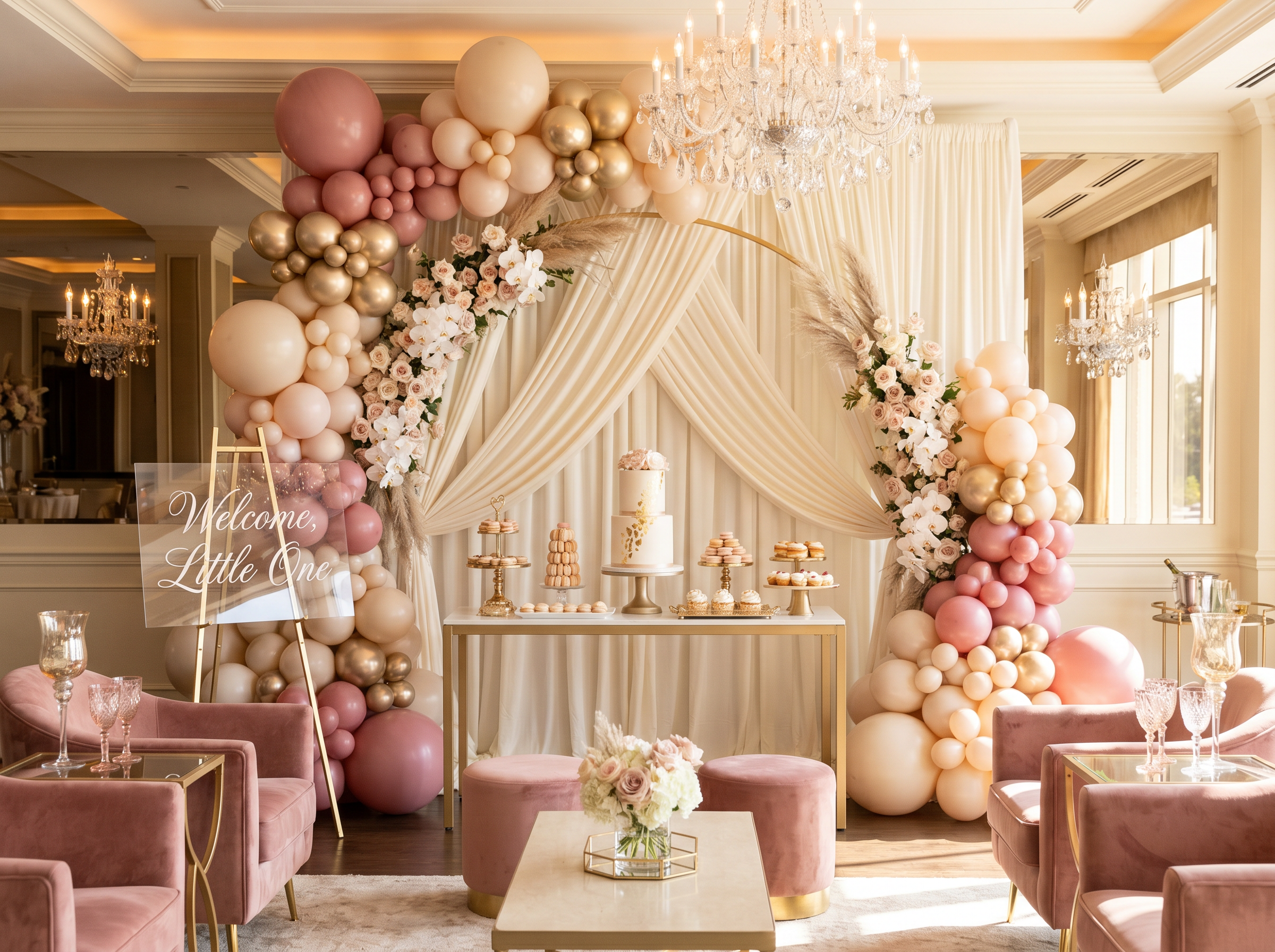 Luxury baby shower styling